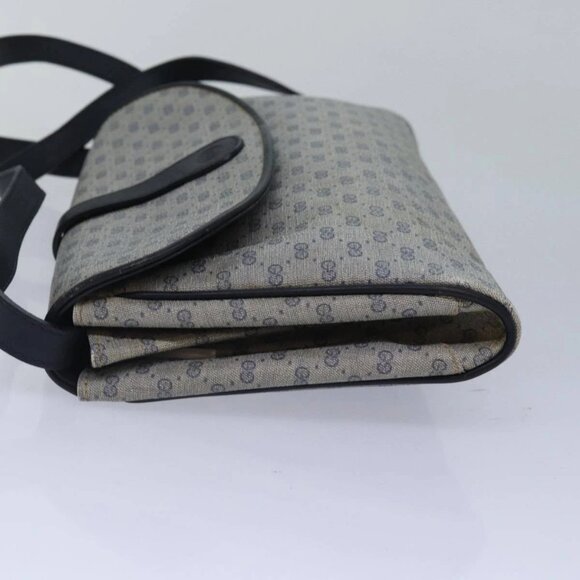 GUCCI Micro GG Supreme Shoulder Bag PVC Navy Gold Auth 88596 - Picture 6 of 16